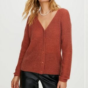Wilfred front to back cardigan in rusty red